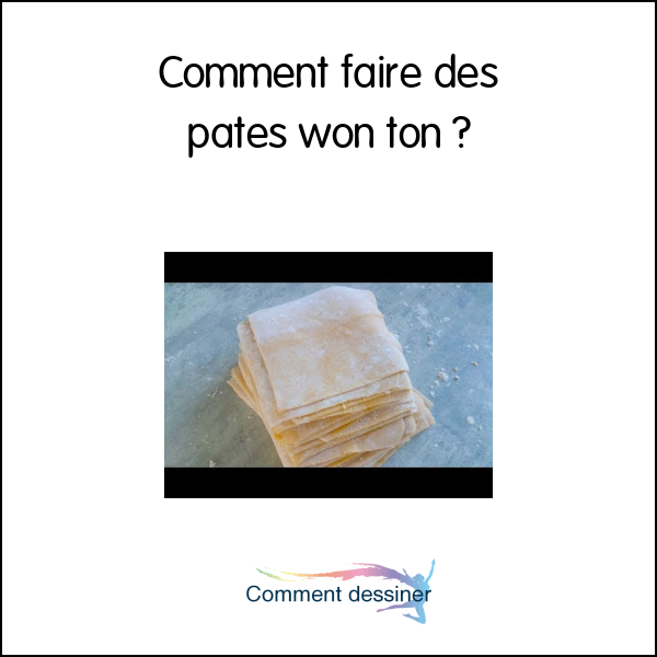 Comment faire des pates won ton